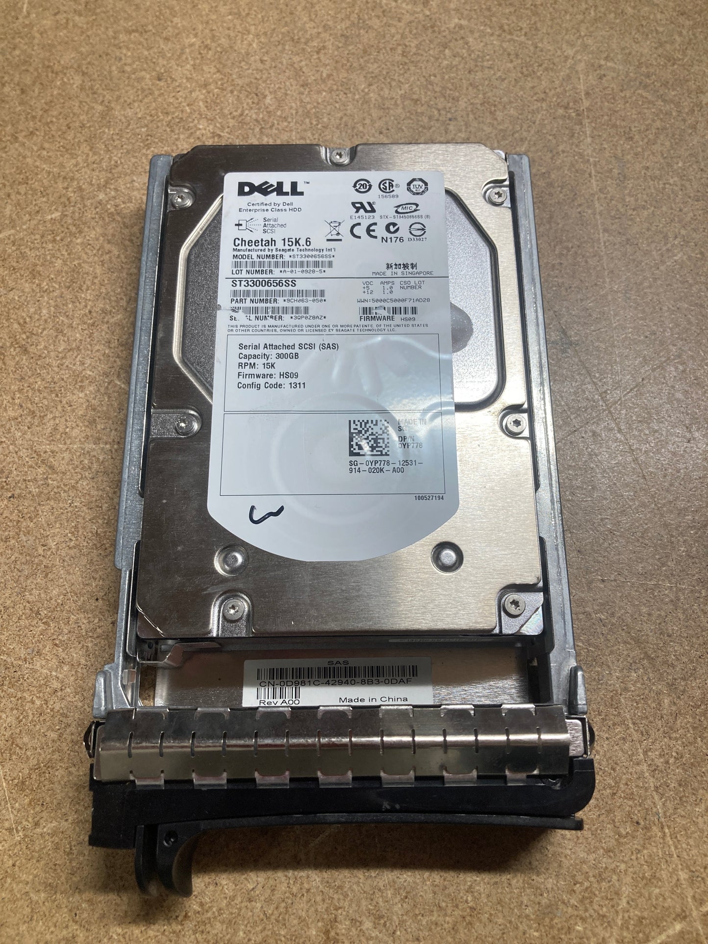 Dell 300GB 15K SAS 3.5inch Hard Disk Drive YP778