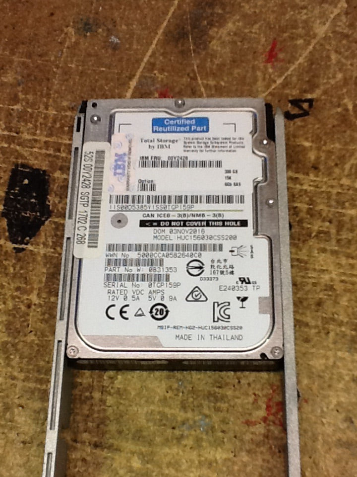 IBM 300GB 15K SAS 6GB 2.5inch Hard Drive 00Y2499 00Y5718 PN:00Y2428 2nd :00Y2428: Alt ( ACLB 00Y2499 00Y2428 00Y5718 20XX ACLB ) Other //