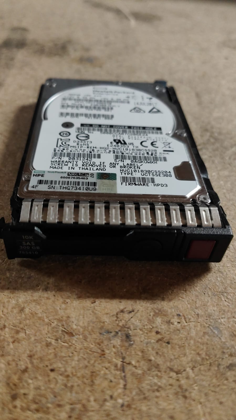 785410-001 HPE 300GB SAS 12G 10K SFF SC Hard Disk Drive 2nd :: Alt ( ) Other //