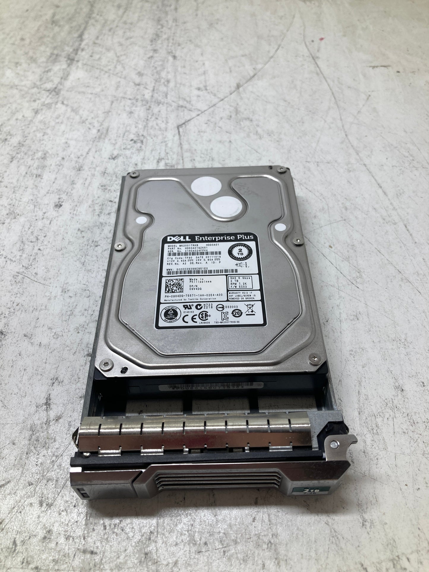 9V4DG Dell 2TB SAS 7200RPM 6GBPS 3.5" HARD DRIVE