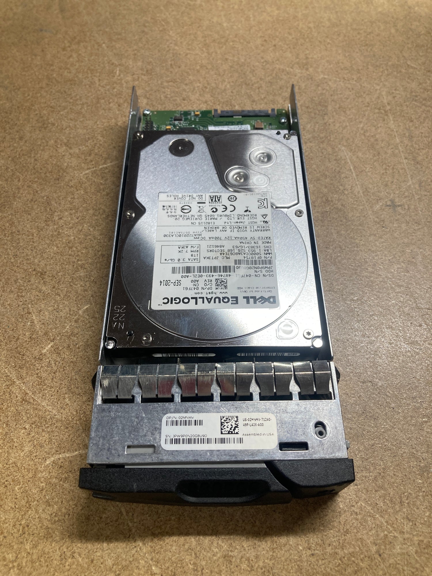 2MNMV_PS4000 Dell 3GB/s 1TB 7.2K RPM 3.5" SATA HDD For EqualLogic PS4000 2nd :02MNMV: Alt () Other //