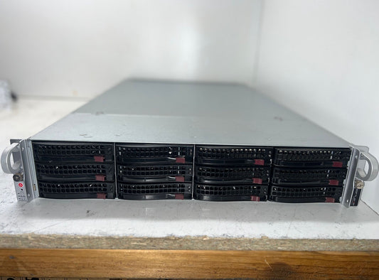 Supermicro CSE-829U SERVER 2x E5-2667v4 CPUs 384GB RAM 12x 1.6TB SSD SFF SAS Hard disk drives No cables nor rail kits - Similar to HP DL380 Gen9 or Dell R730