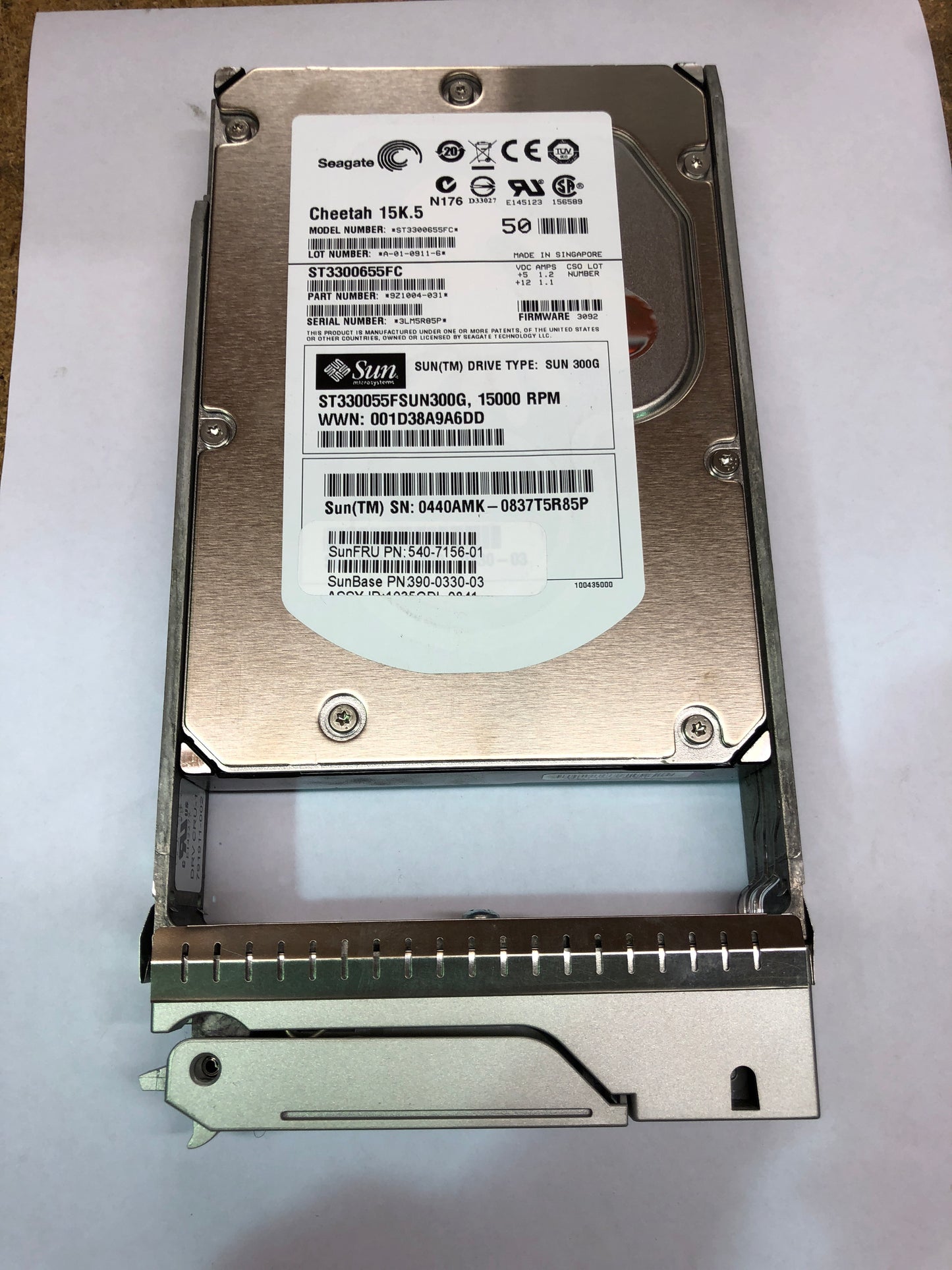 Sun 300GB 15K FC Hard Drive XTC-FC1CF-300G15KZ PN:540-7156 2nd :540-7156: Alt () Other //