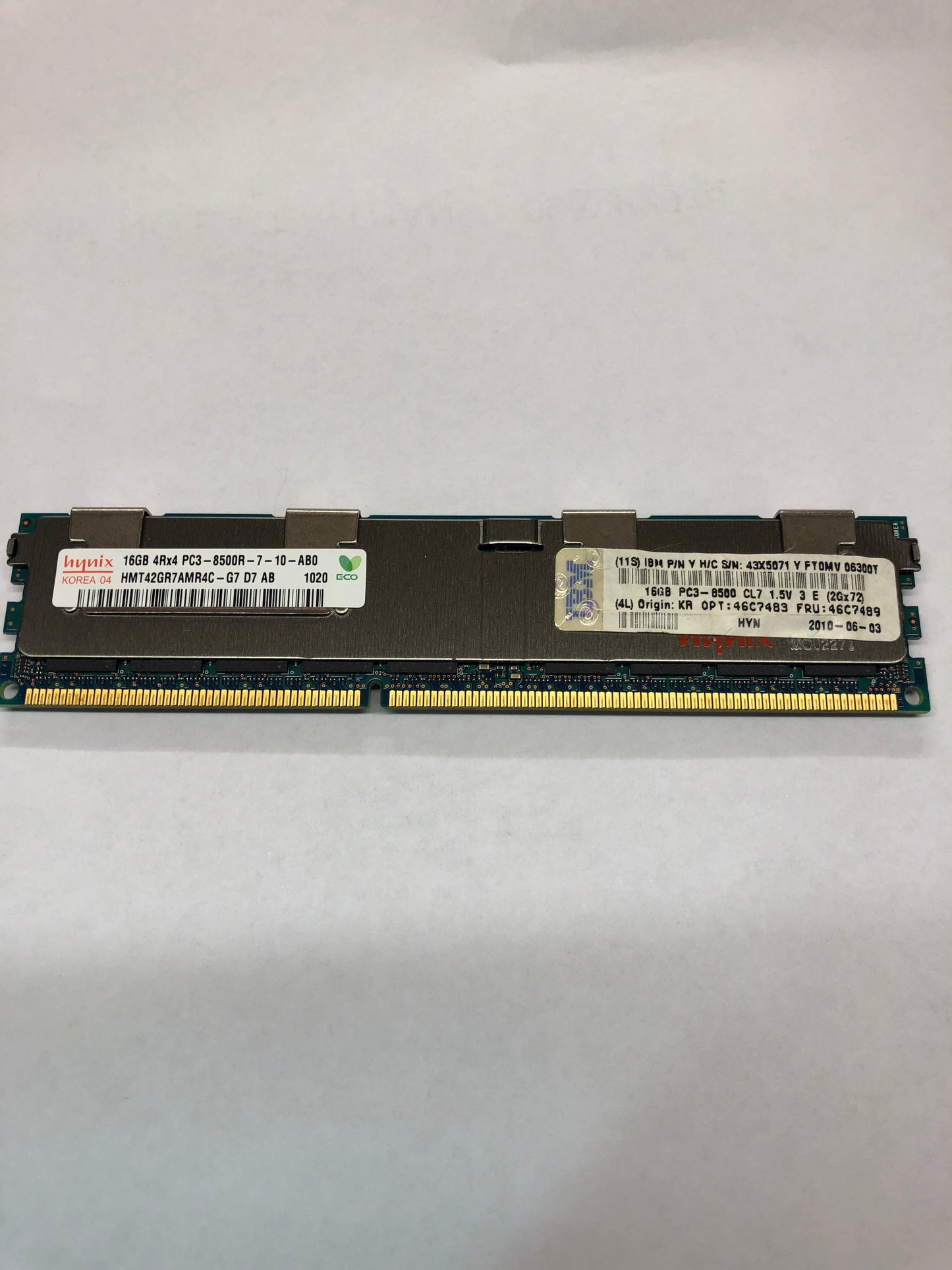 IBM 16GB PC3-8500 SERVER RAM 46C7483 46C7489