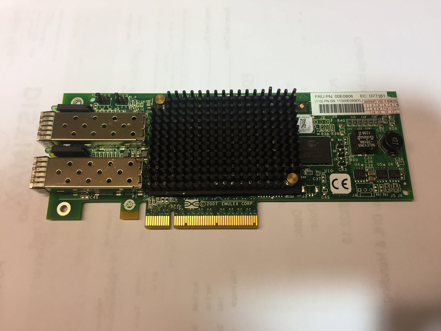 00E0806 IBM 8Gbps Dual-Port PCIe Host Bus Adapter LPE12002