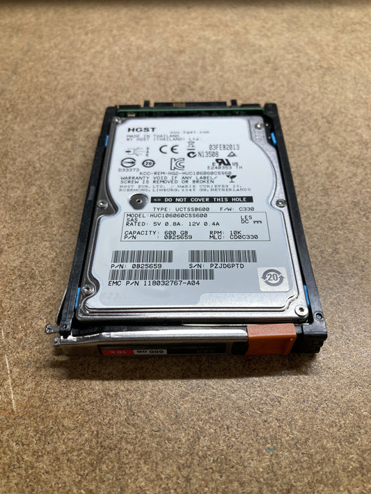 EMC 005049250 HARD DRIVE 600GB 2.5'' 10K SAS 6GBS SFF WITH TRAY FOR VNX