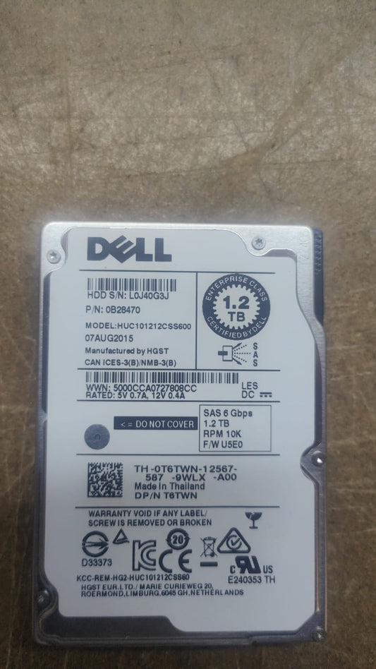 T6TWN Dell 1.2TB 10K SAS Hard DIsk Drive 2.5inch PN:T6TWN 2nd :T6TWN: Alt () Other //