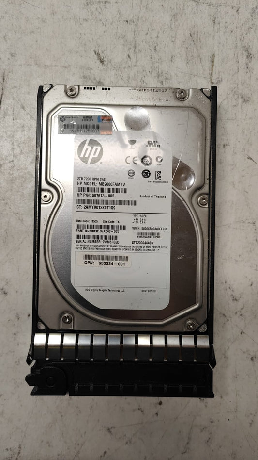 HP SPS-DRV HD 2TB 7.2K 3.5inch M6612 SAS 6G Hard Disk Drive 602119-001  507613-002   649327-002  687045-001  638521-001 AW590A 2nd :AW590A: Alt () Other //