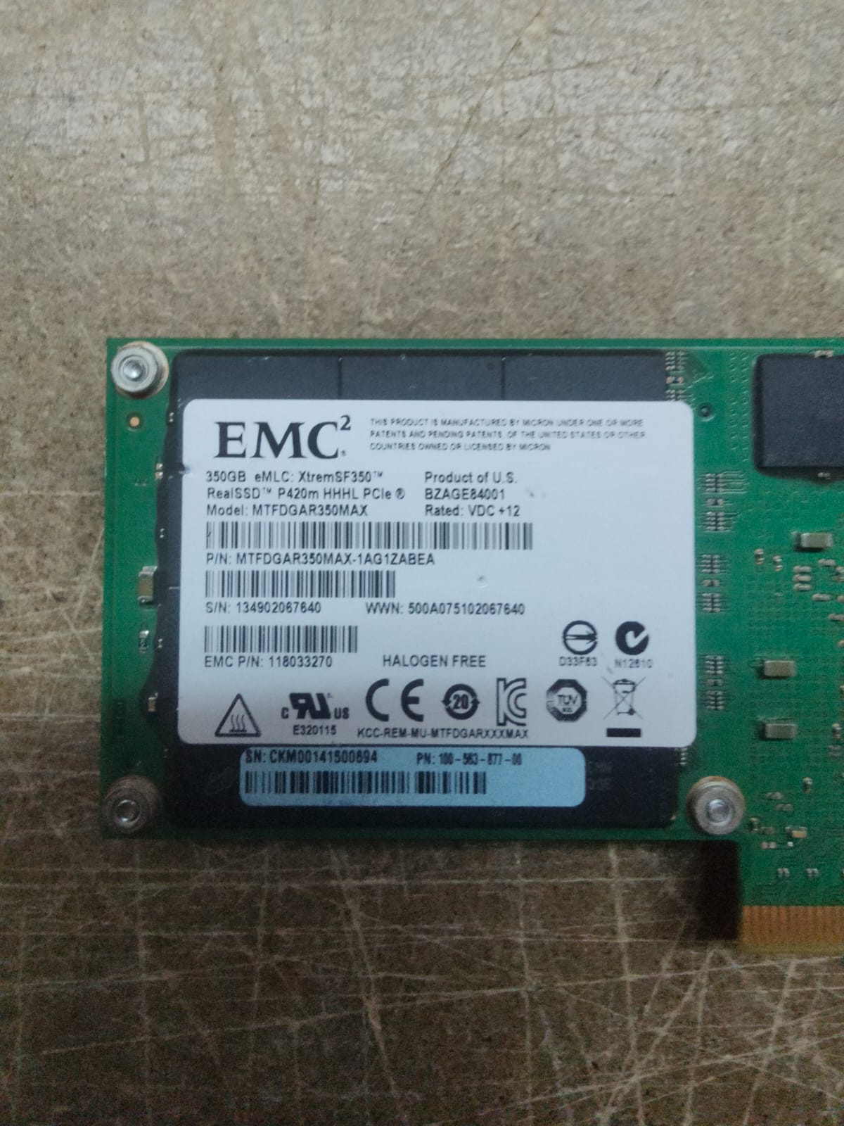 118033270 EMC 350GB SSD PCIe MLC Add-In Card 2nd :: Alt () Other //