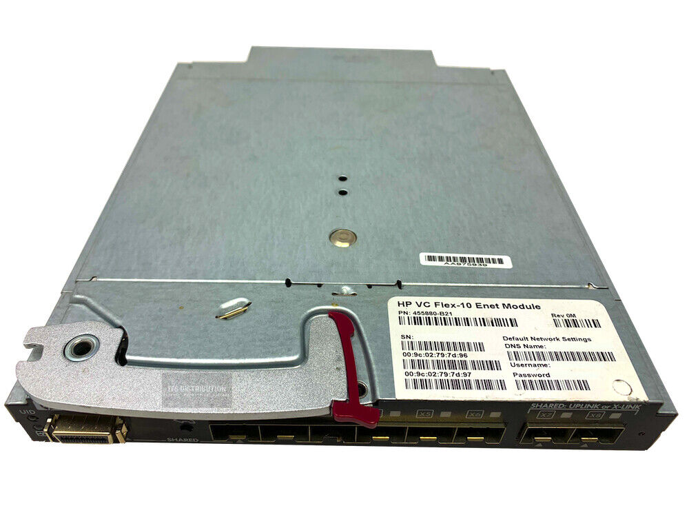 HP Virtual Connect Flex-10 10Gb Ethernet Module for c- Class Blade System 455880-B21 455882-001 708052-001 sw 459864-B21