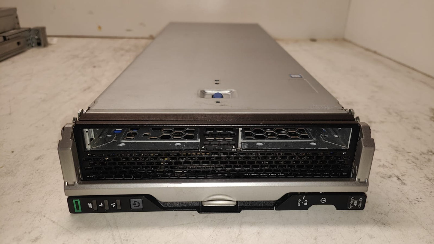 HP Synergy 480 Gen10 Blade server includes 2x Intel Xeon Gold 6248, 256GB DDR4 RAM and 2x 300GB 15k SAS HDDs