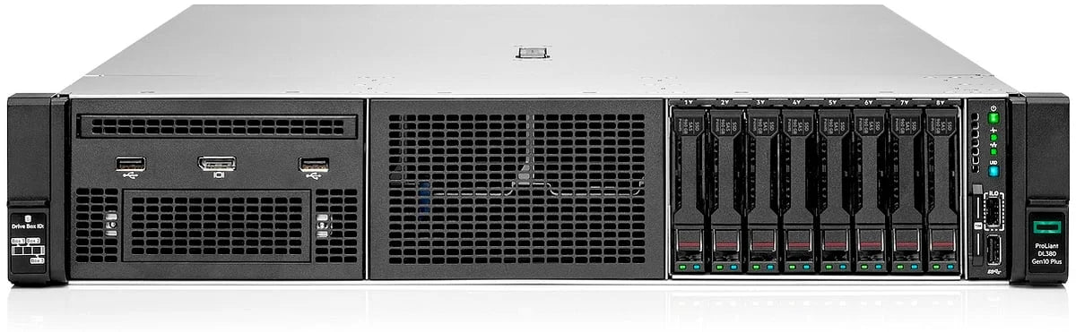 HP Proliant DL380 Gen10 complete server including 2x Intel Xeon Gold 6248 CPU, 128GB RAM and 8x 900GB 2.5" SAS SFF drives. No rail kits nor cables included