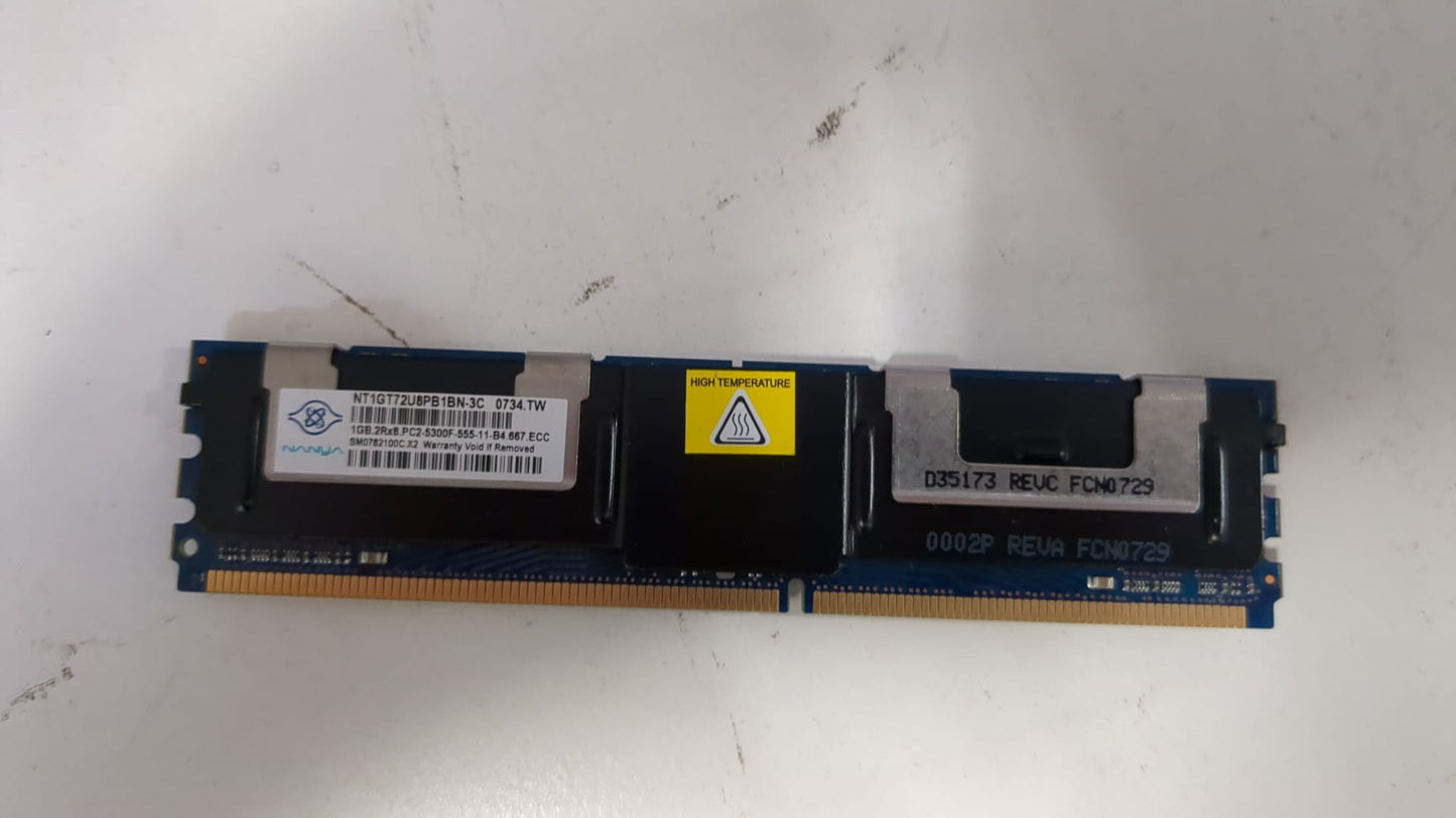 RAM Nanya 1GB DIMM 2Rx8 PC2-5300F DDR2 Fully Buffered PN:NT1GT72U8PB1BN-3C 2nd :NT1GT72U8PB1BN-3C: Alt () Other //