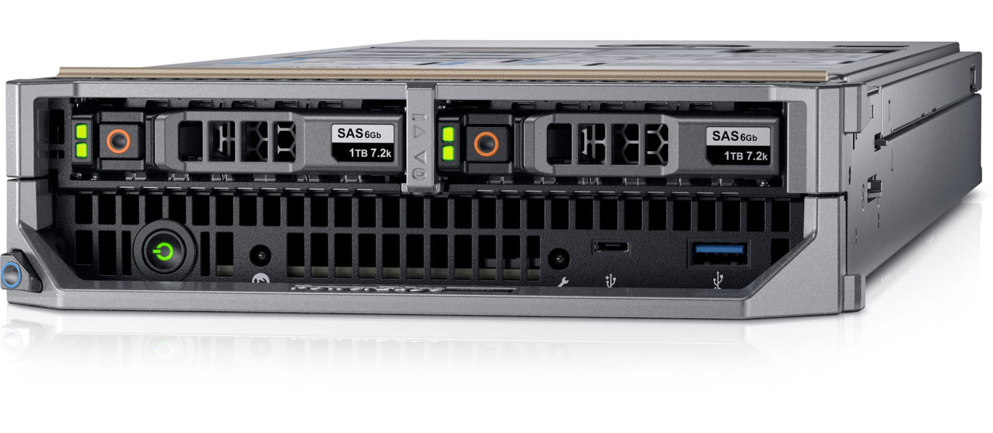 Dell M640 Blade server includes 2x Intel Xeon Gold 6248, 256GB DDR4 RAM and 2x 146GB 10k SAS HDDs