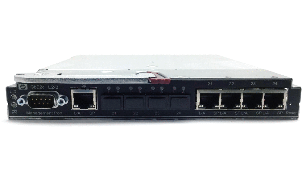 HP Module - GbE2c Ethernet Switch HP GbE2c Layer 2/3 Ethernet Blade Switch 5x RJ-45 Gigabit uplink 1x Console 438030-B21 2nd :438030-B21: Alt () Other //