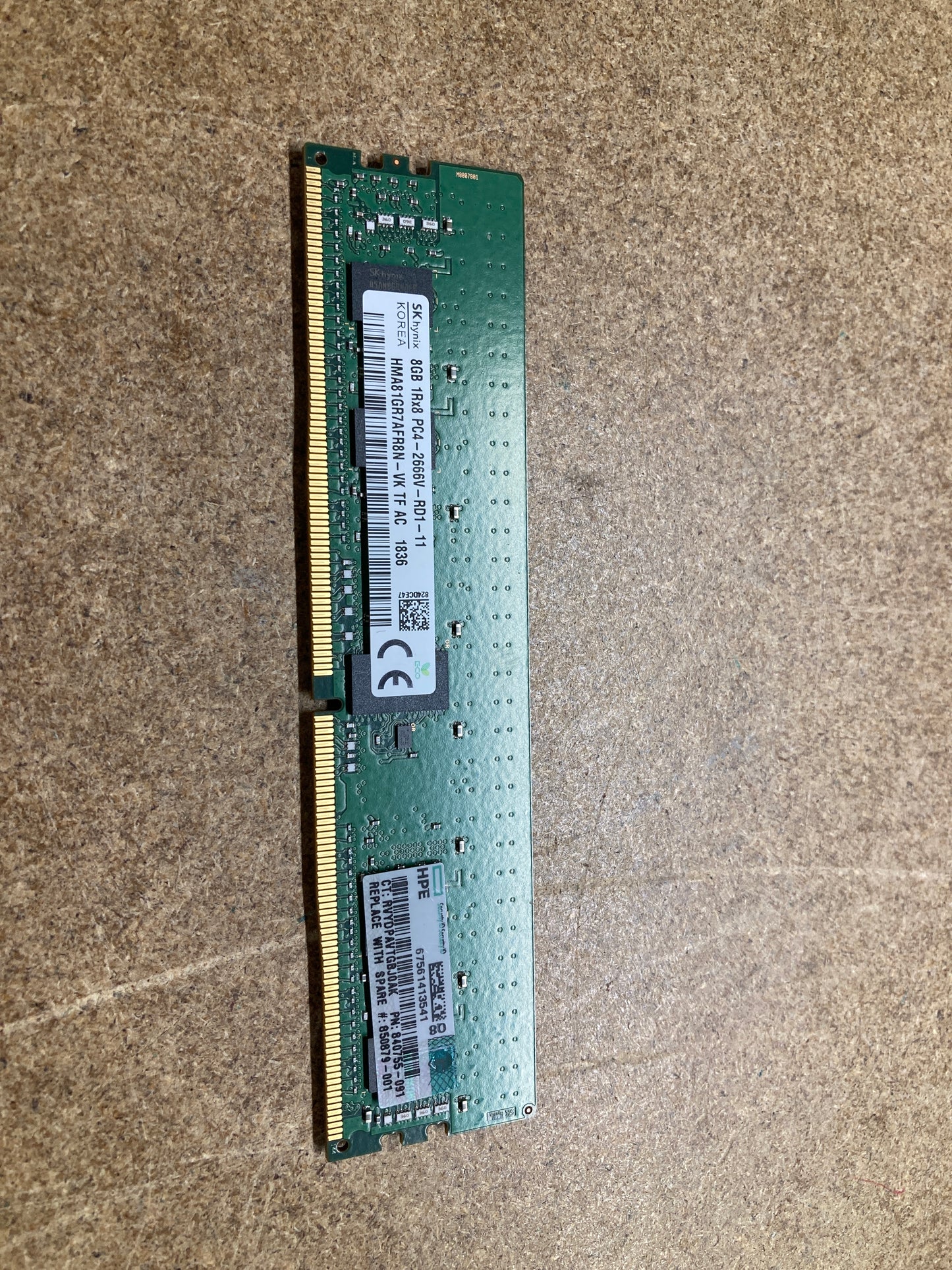 815097-B21 HP 8GB 1Rx8 DDR4 2666MHz Server Memory RAM 2nd :850879-001 840755-091: Alt () Other //