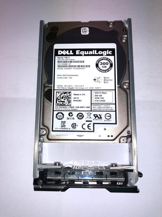 Dell Equallogic SAS 300GB 10K Hard Drive with Tray PN:W6J6V 2nd :W6J6V: Alt () Other //