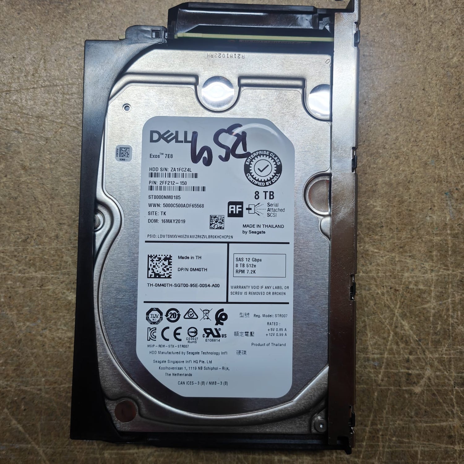 M40TH Dell 8TB 7.2K 3.5" 12GB/S 512E SAS Hard Disk Drive 2nd :: Alt () Other //