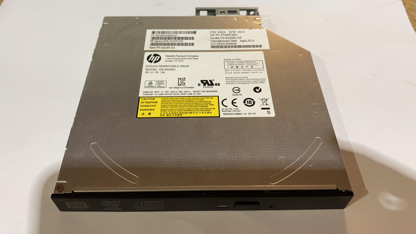 652295-001 HP DVD/CD SATA 9.5mm RW Drive 652237-001 574285-he1 2nd :652237-001: Alt () Other //