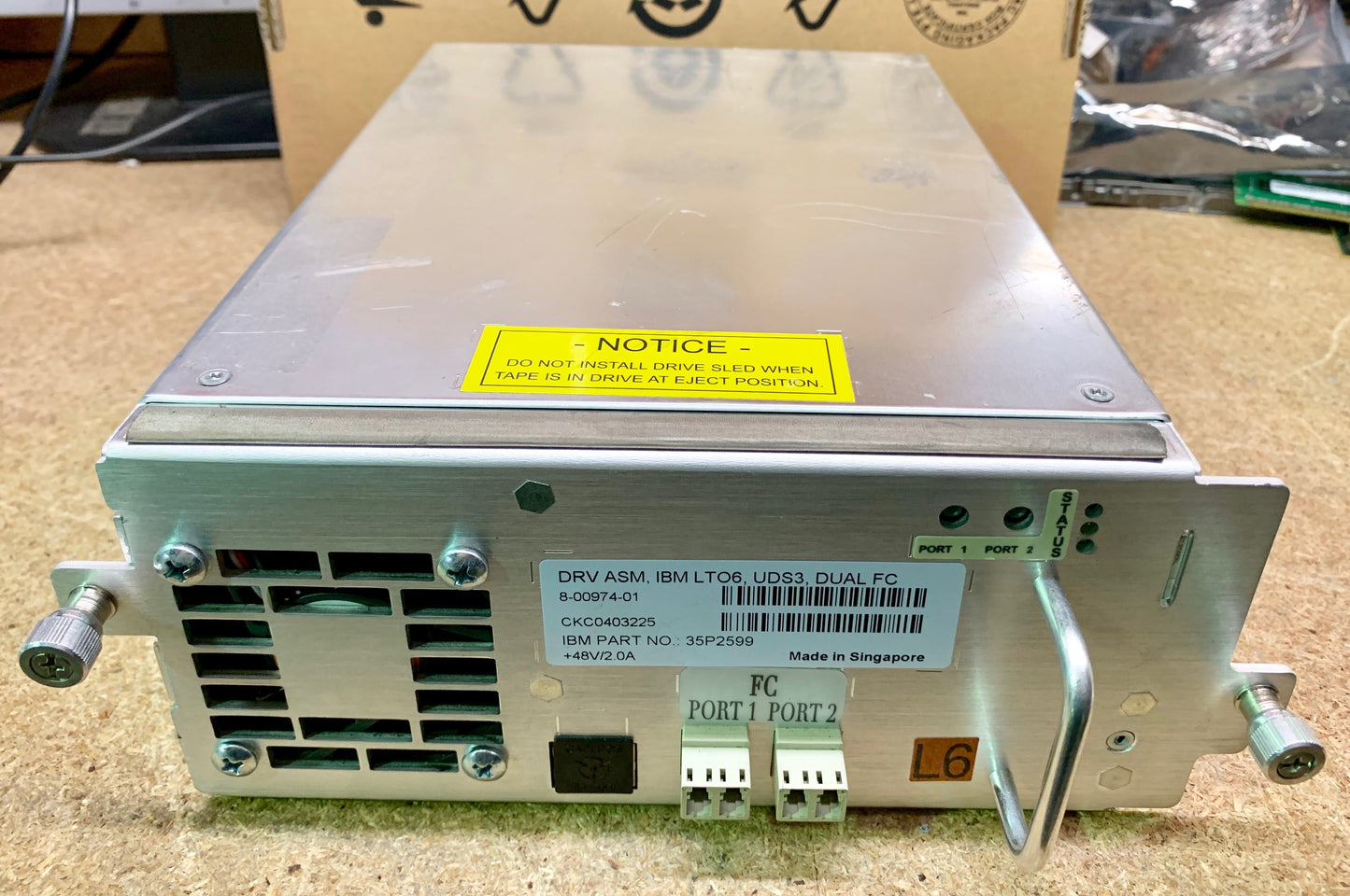 35P2599 IBM TS3310 3576-8342 LTO-6 Full Height Dual Port Fibre Channel Tape Drive