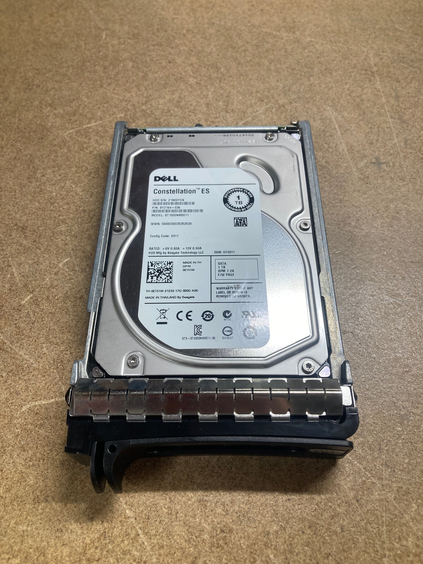 Dell SATA 1TB 7.2K 3.5inch Constellation ES ST1000NM00011