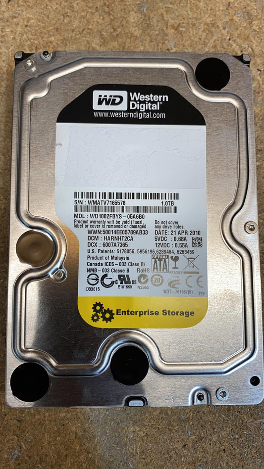 Western Digital 1TB SATA Hard Disk Drive PN:WD1002FBYS 2nd :WD1002FBYS: Alt () Other /05A6B0/