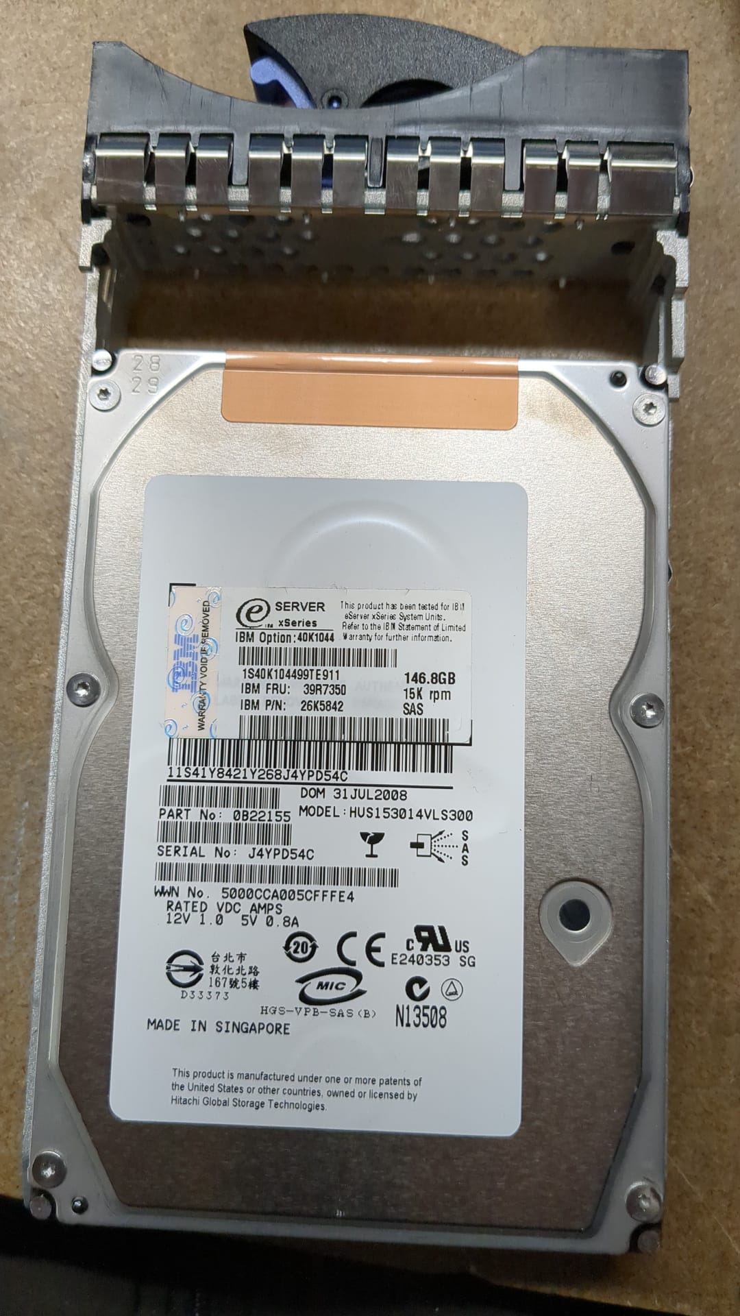 IBM SAS 146GB 15K 3.5inch  Hard Disk Drive 40K1044 26K5842 39R7350 2nd :39R7350: Alt () Other //