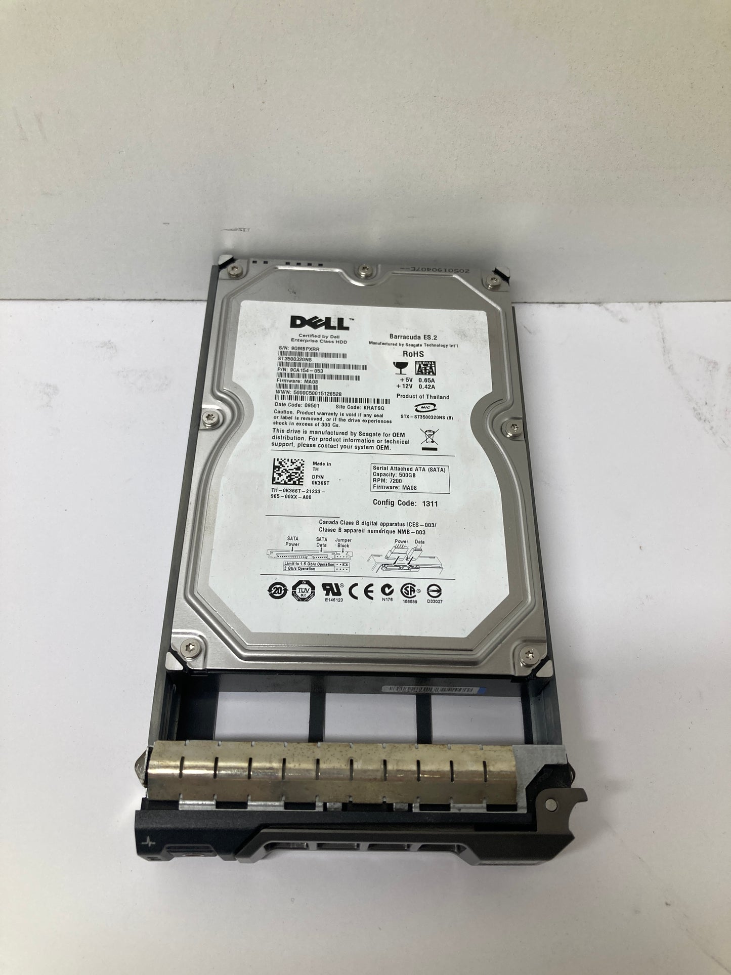 Dell 500GB SATA 7.2K 3.5inch Hard Disk DrivePN:K366T 2nd :K366T: Alt () Other //