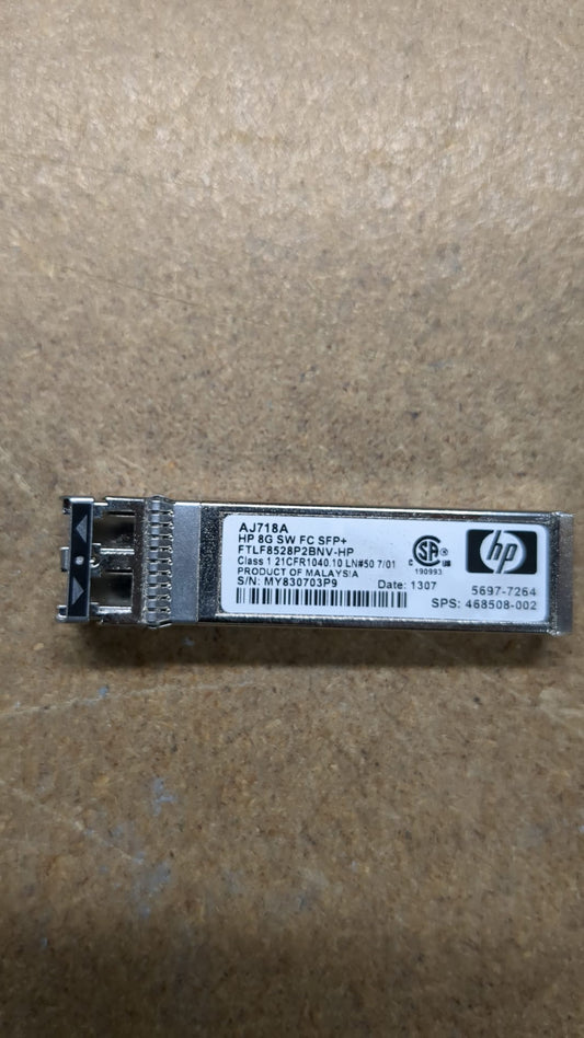 HP 8Gb Short Wave FC SFP 468508-001 AJ718A 2nd :AJ718A: Alt (468508-002) Other //