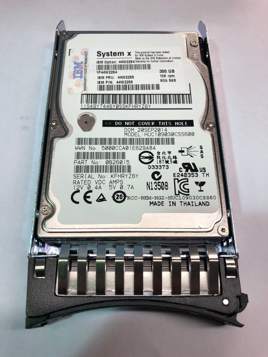 11 IBM 300GB 10K 6Gb SED 2.5inch SAS Hard Disk Drive 44W2264 44W2268 44W2265