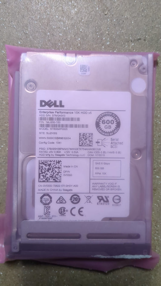 DELL 600GB 15K SAS 6Gbps 2.5inch SFF Hard Drive PN V5300