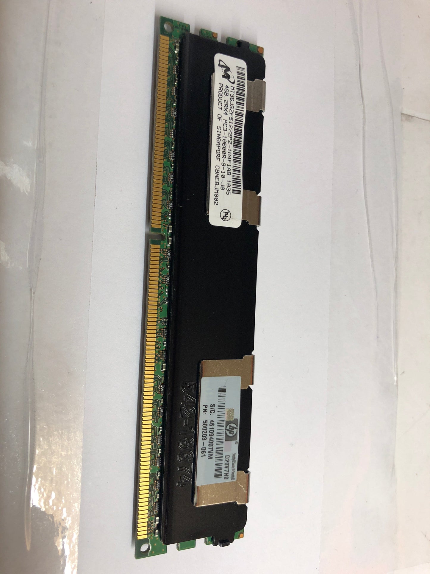 HP RAM 4GB 2Rx4 PC3-10600R-9 501534-001 500203-061