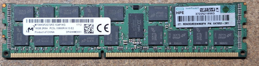 HP 32GB 2 x 16GB DDR3 PC3L-10600 ECC RDIMM Kit AM388A 2nd :739928-001: Alt ( 647653-381) Other : MT36KSF2G72PZ-1G4P1KG