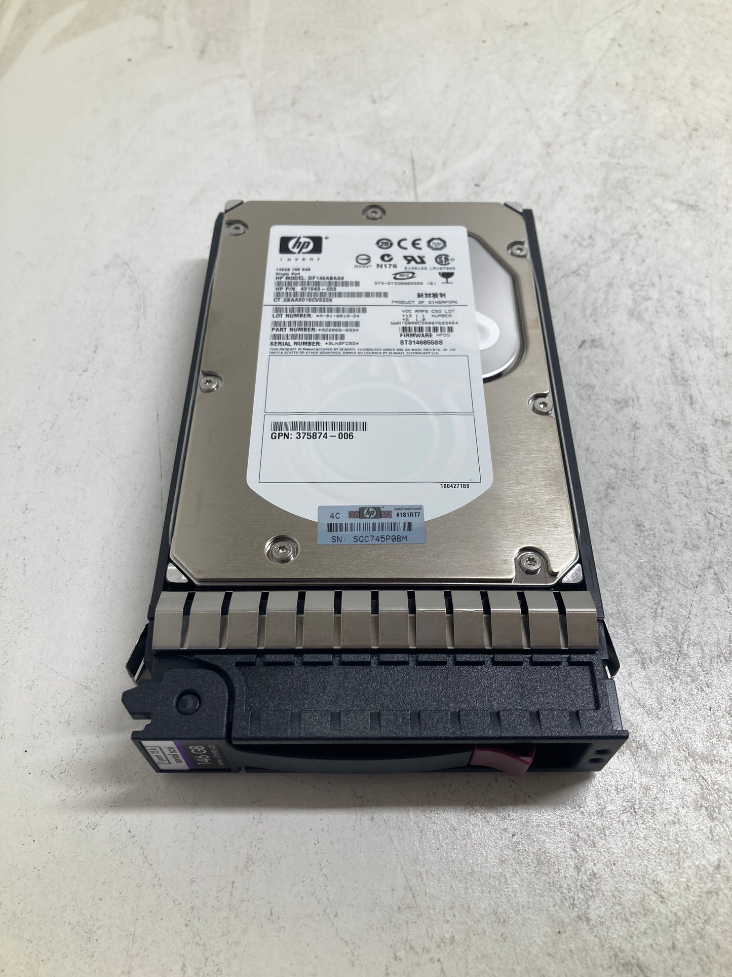 HP 146GB SAS 15K Hard Disk Drive 376595-001 375872-B21