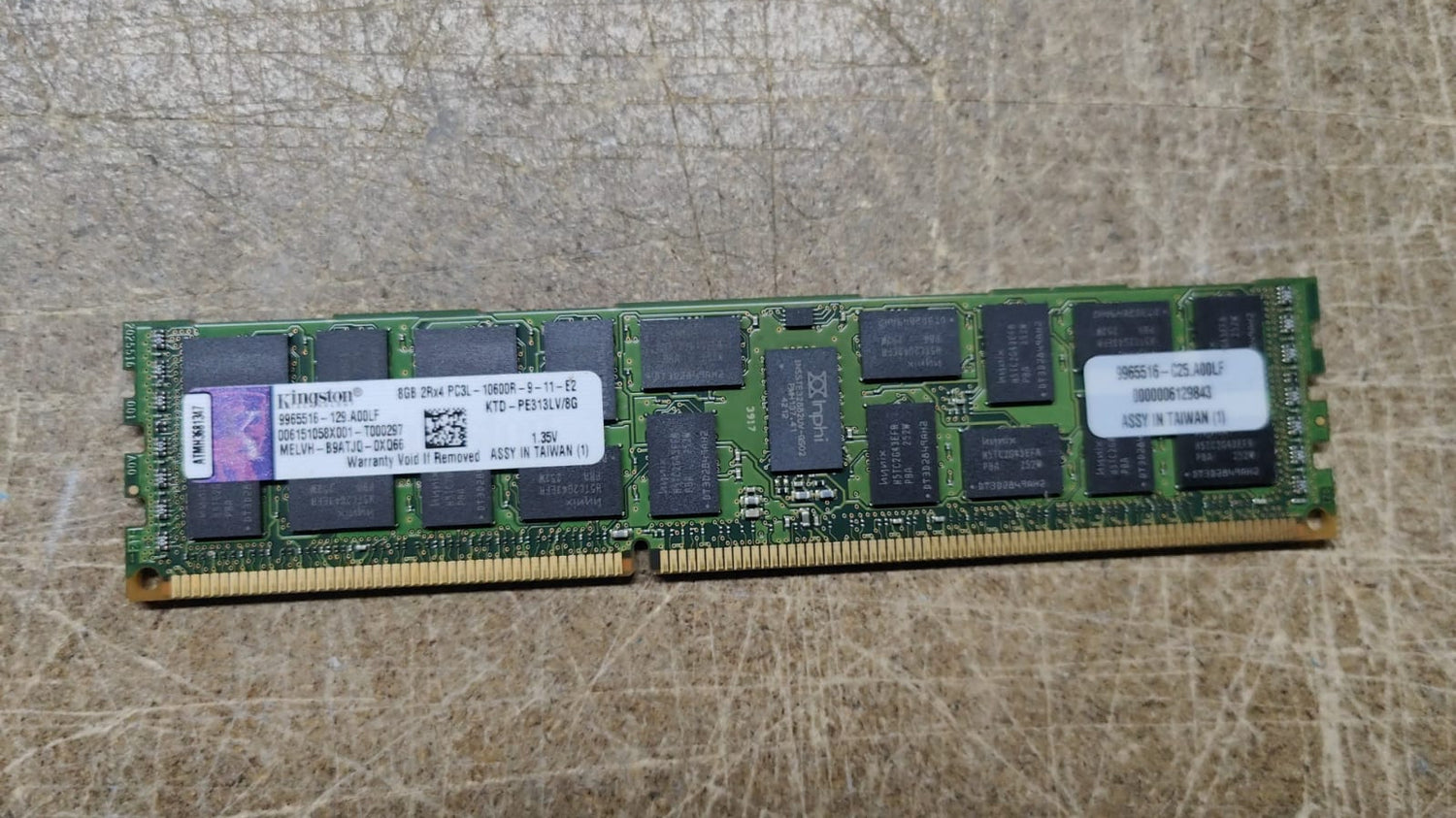 KINGSTON MEMORY 8GB 2RX4 PC3L 10600R DDR3 PN:KTD-PE313LV/8G:2nd :: Alt () Other //