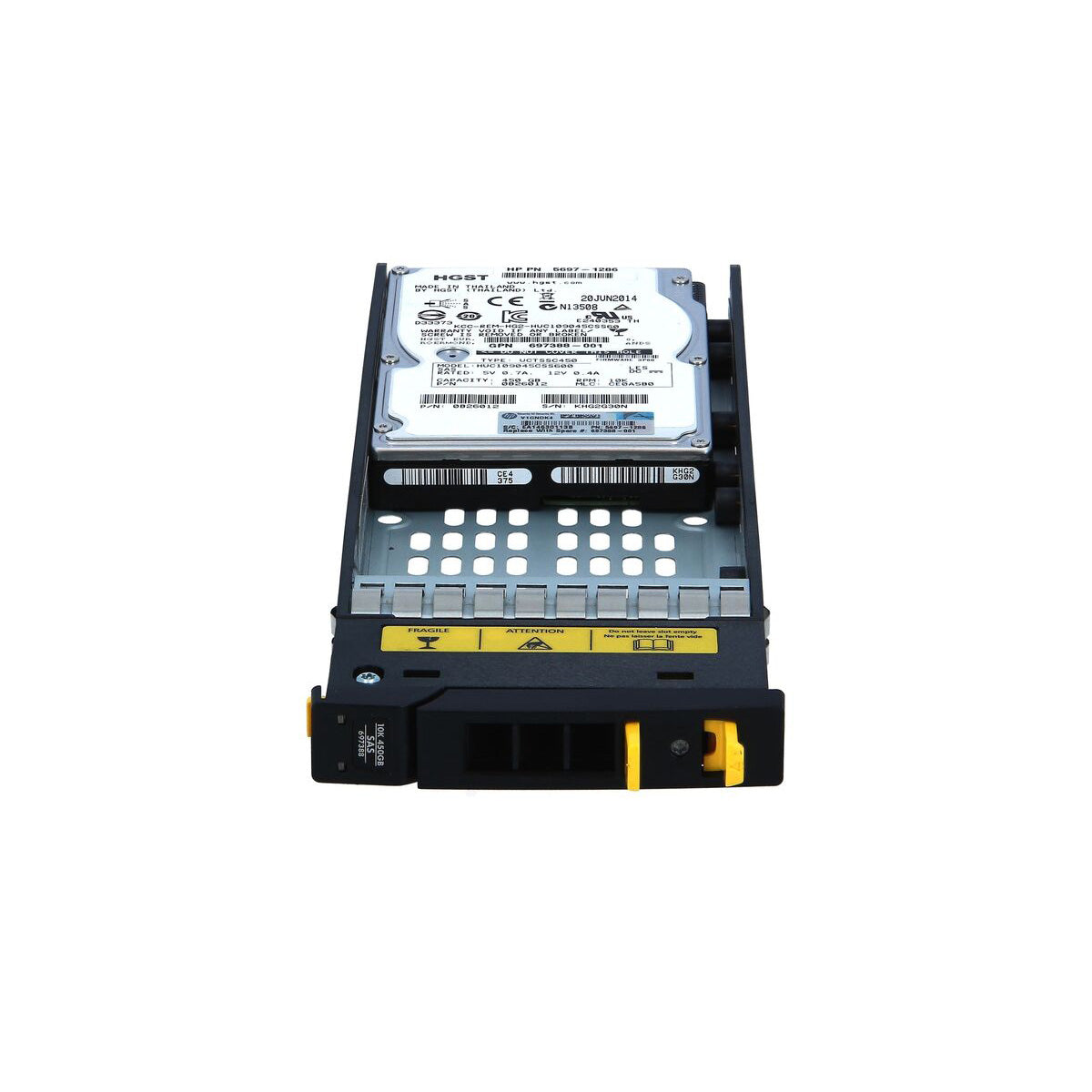 HP M6710 3PAR 450GB 6Gbps SAS 10K 2.5inch Hard Disk Drive QR494A 2nd :697388-001: Alt (GPN 70200504-001 HP pn 5697-1286) Other / HGST pn 0B26012 Firmware 3P00/
