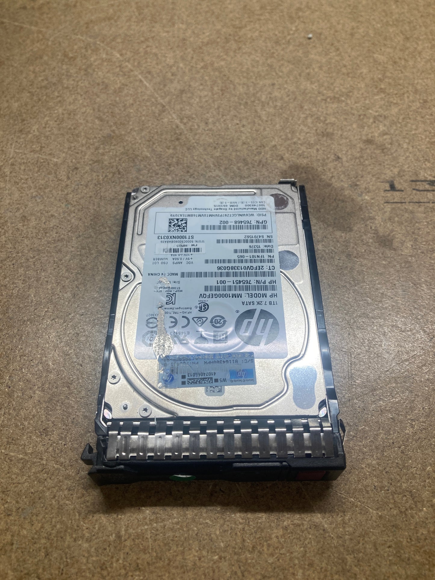 HPE 1TB SATA 6G 7.2K SFF SC Hard Disk Drive 2nd :765868-001: Alt () Other //