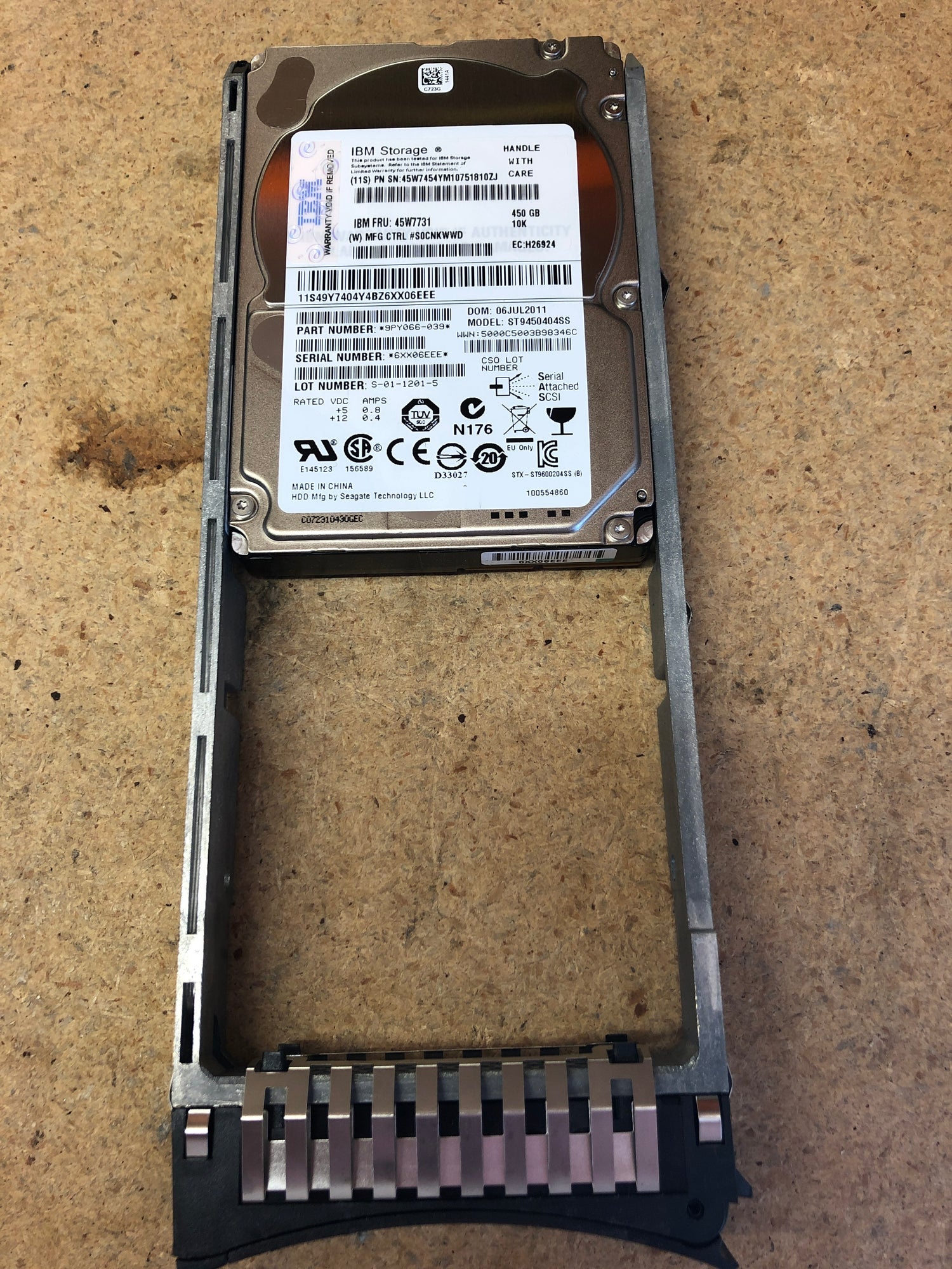 45W7731 IBM Storage 450GB 10K SAS 2.5" for DS8800 2nd :45W7731: Alt (45W7454) Other /ST9450404SS 9PY066-039/