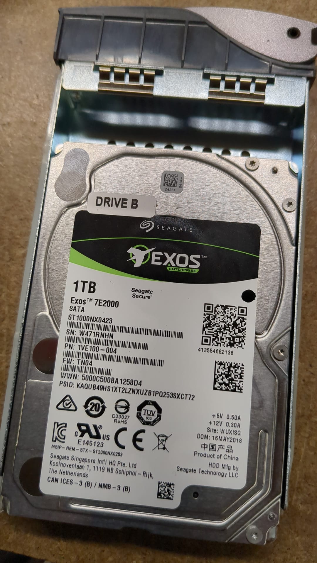 Seagate Enterprise EXOS Capacity 1TB 7.2K RPM 12Gbps SAS 2.5 Inch 2nd :G8FVT: Alt () Other //