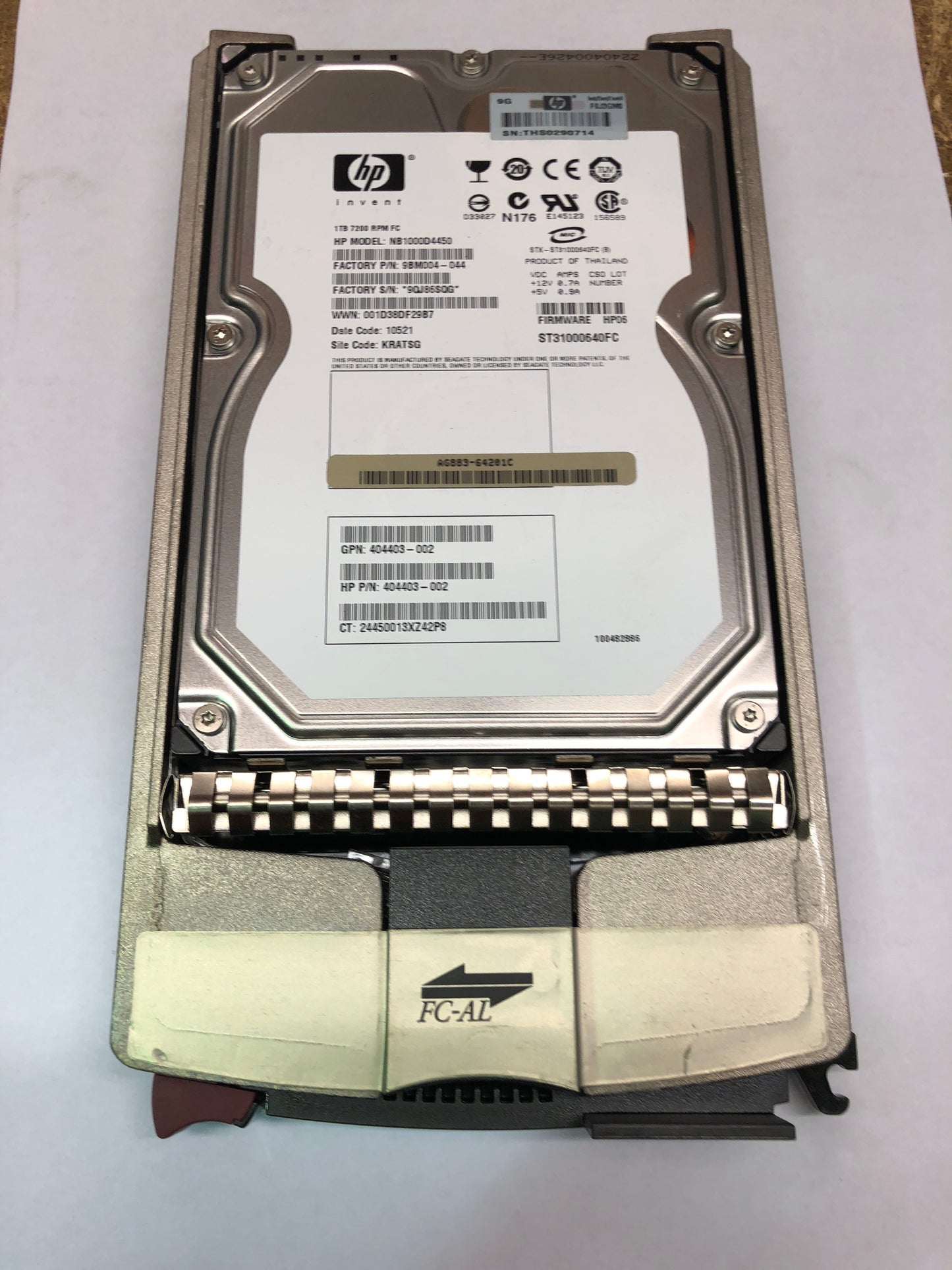 HP FC 1TB 7.2K EVA FATA Hard Disk Drive 454416-001 404403-002 AG883A