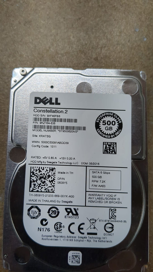 Dell 500GB 7.2K 6G 2.5inch SATA Hard Disk Drive PN: 609Y5 2nd :609Y5: Alt ( ) Other / /