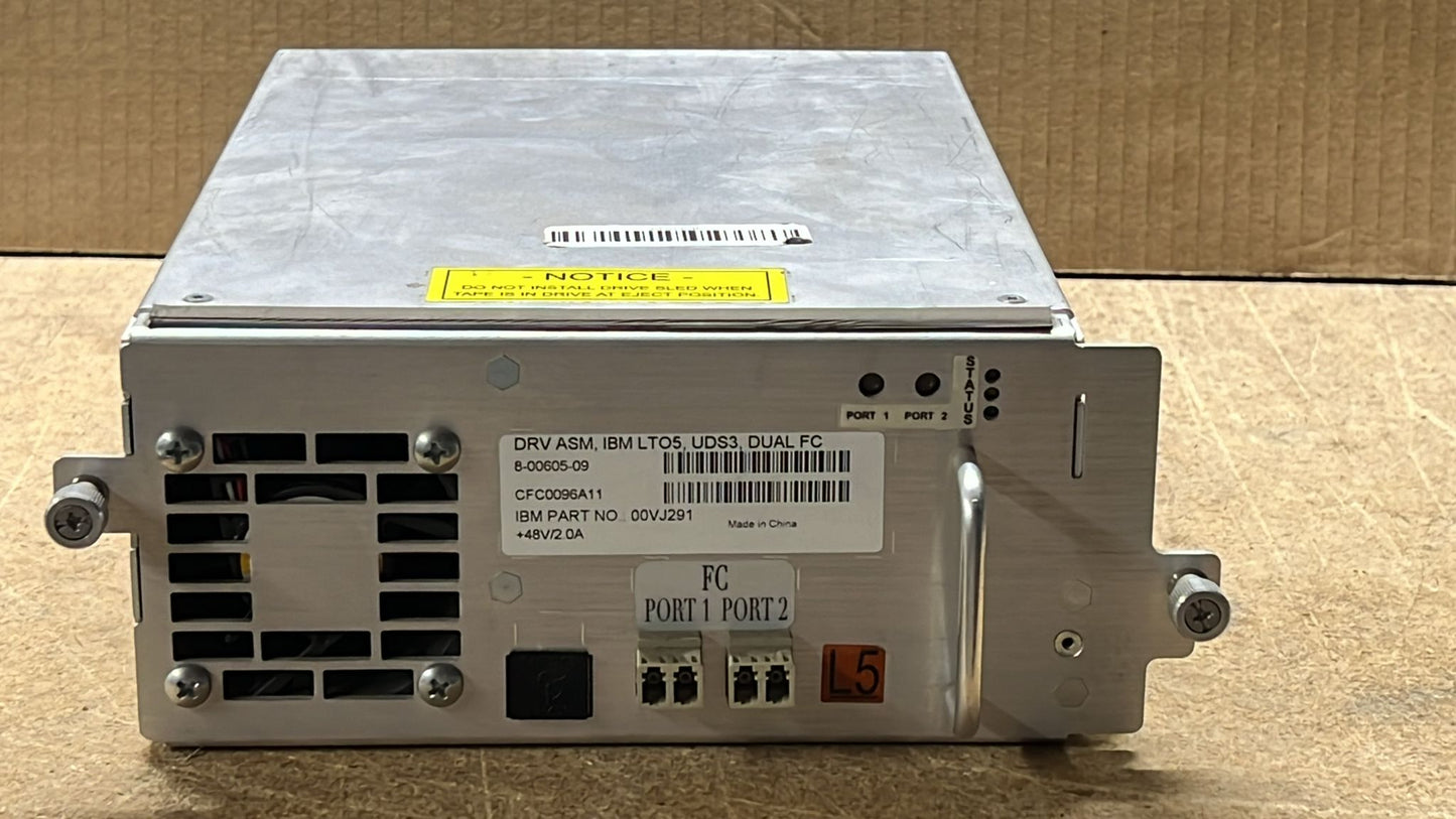 00VJ291 IBM  LTO-5 Dual Fibre Channel Tape Drive 2nd :8-00605-09: Alt () Other //