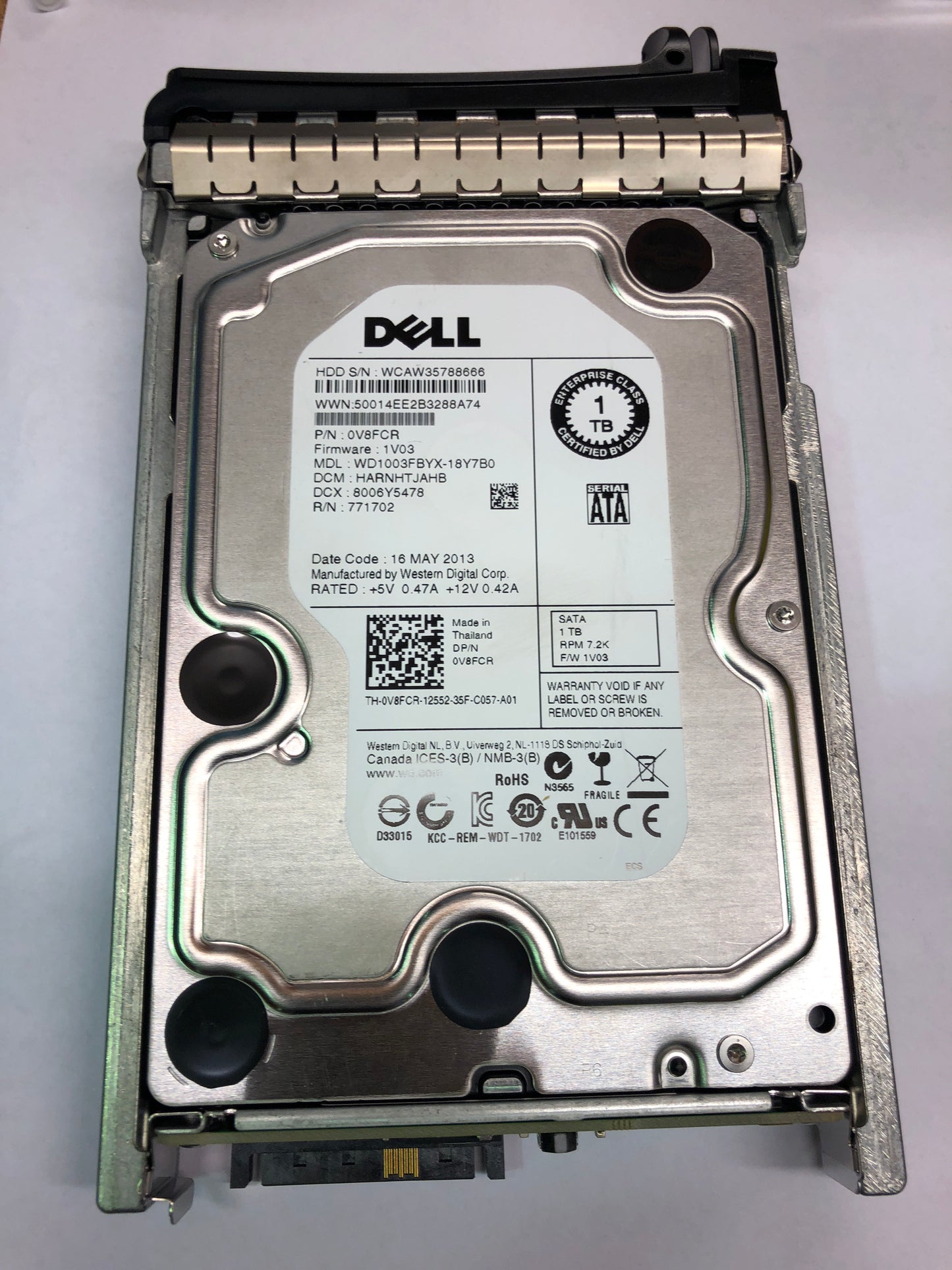 Dell SAS 1TB 7.2K Hard Disk Drive PN:0V8G9 2nd :0V8G9: Alt () Other //