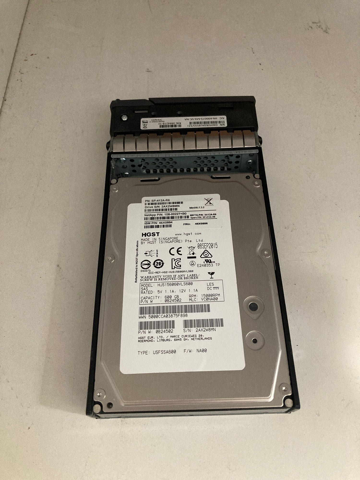 NetApp IBM 600GB 15K SAS HDD for DS4243 EXN3000 46X0886 46X0884 PN:X412A-R6 2nd :X412A-R5: Alt (ST3600057SS) Other //