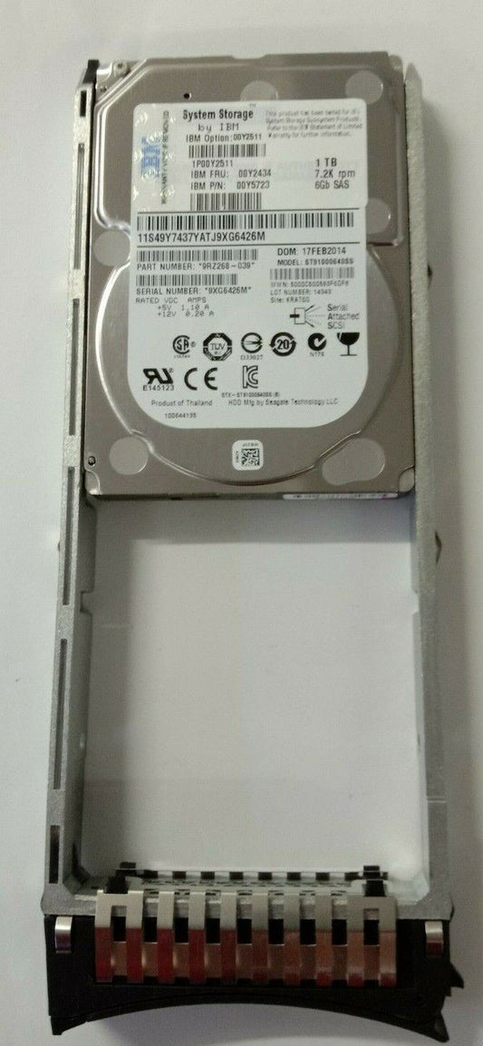 00Y2434 IBM 1 TB 7.2K 6GB SAS 2.5 Hard Drive 00Y5723