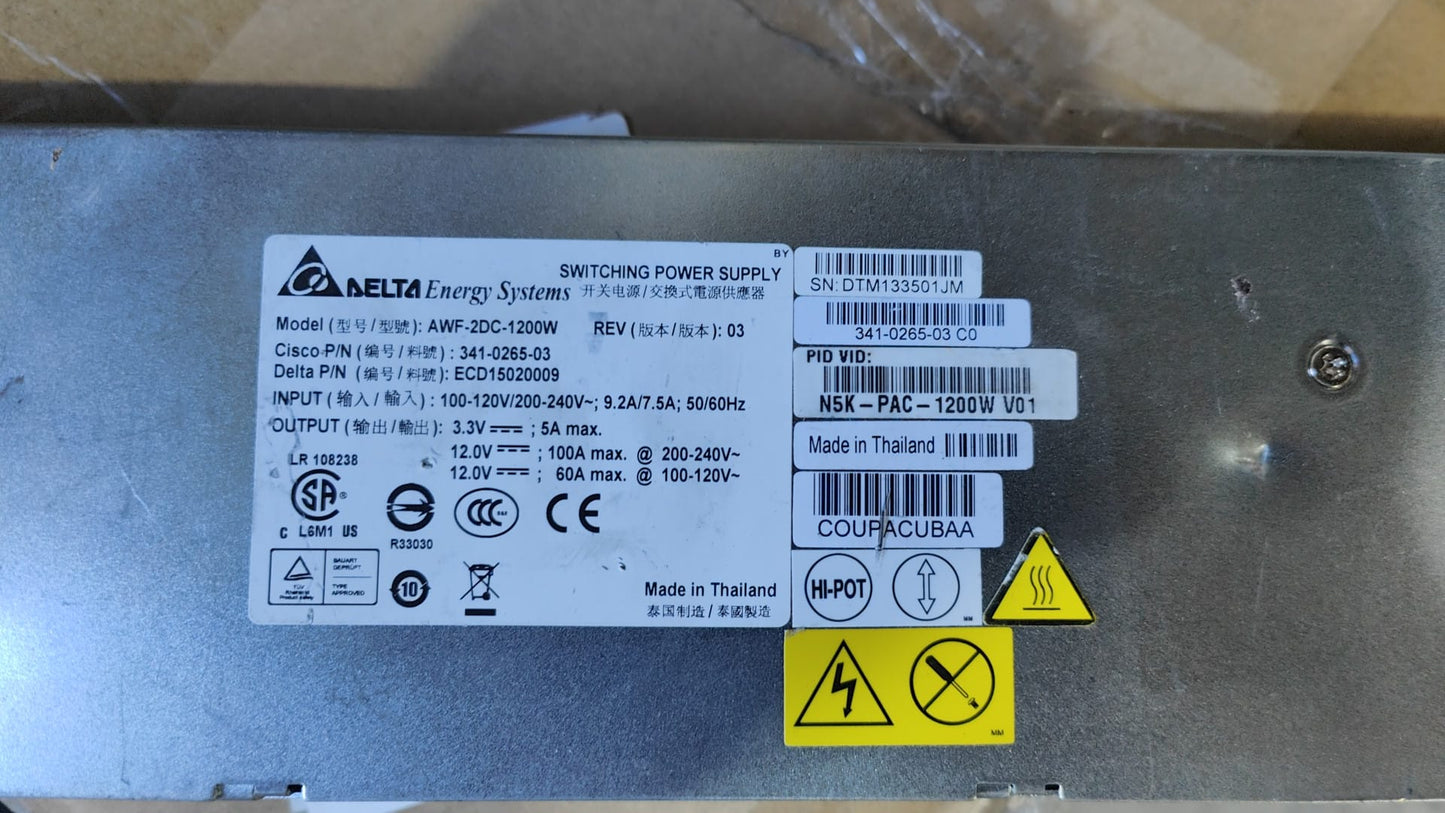 Cisco N5K-PAC-1200W V01 - Delta AWF-2DC-1200W  2nd:: Alt (ECD15020009) Other//