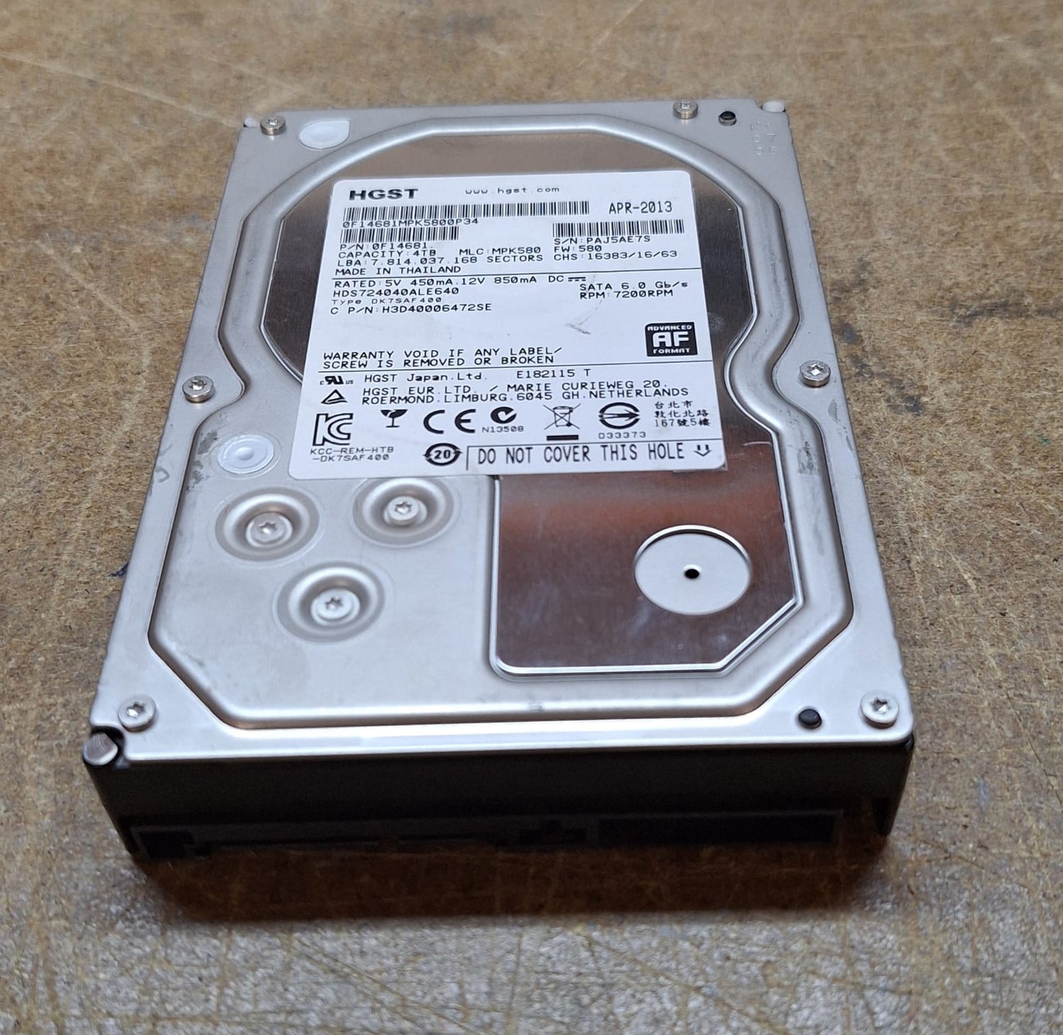 Hitachi 0F14681 4TB 7.2K 6G SAS 3.5" Hard Disk Drive 2nd :: Alt () Other /H3D40006472SE/