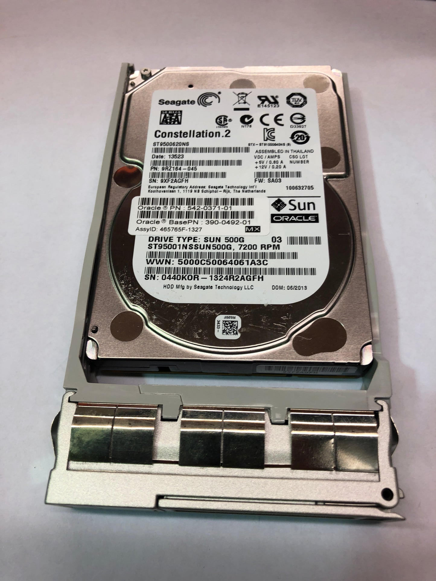 542-0371 SUN 500GB 7.2K SATA SFF Hard Disk Drive