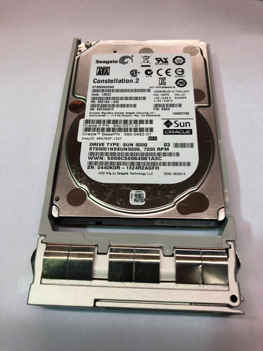 542-0371 SUN 500GB 7.2K SATA SFF Hard Disk Drive