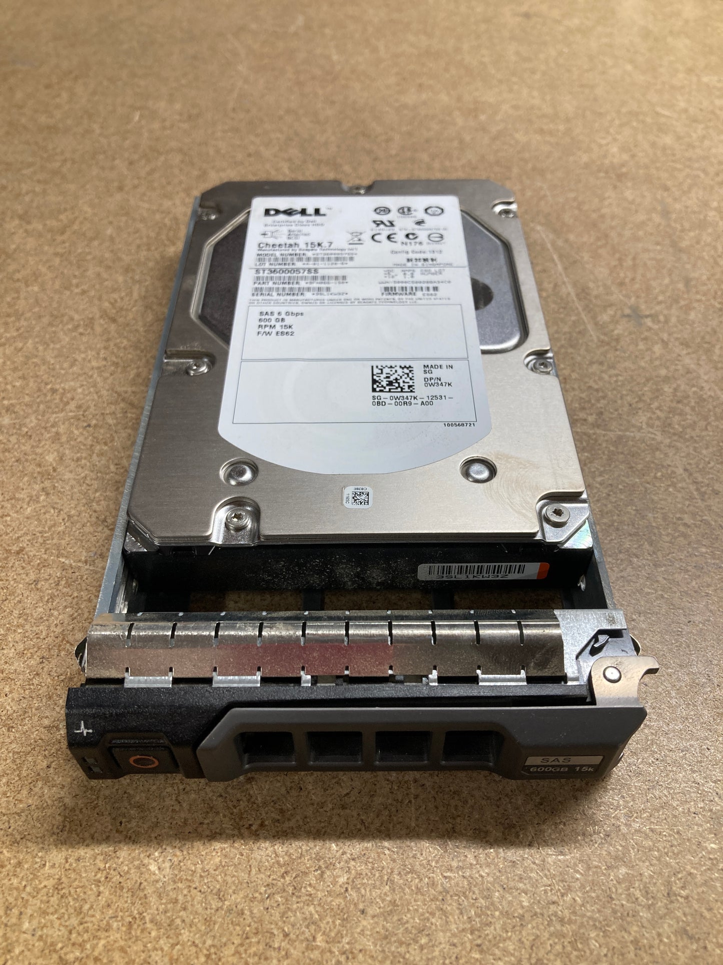 Dell 600GB 15K SAS 3.5inch Hard Disk Drive PN:W347K 2nd :W347K: Alt ( DYM58 5193M 4R04M P439R J762N) Other / 9FN066-150 ST3600057SS /